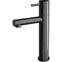 Hotbath Cobber E001 Fonteinkraan - Gepolijst Zwart PVD - Messing - Kranen, Fonteinkranen, Opbouw Fonteinkranen - 8721122559710