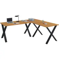 VCM Houten Bureau | Hoek Bureau Plain | 190x190 | L Vorm Links of Rechts | Werktafel Plaat 50 cm Diep| Computer Tafel Kantoormeubilair - Lona X