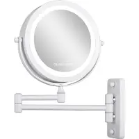 Gillian Jones Wall Mirror W/Arm & Lights - White 10246-90 - White