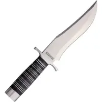 Rough Ryder Large Bowie RR2391, Satin Stainless Steel, Layered Wood, vaststaand mes