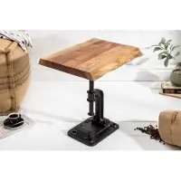 Invicta Authentieke bijzettafel FACTORY 43cm massief acaciahout industrieel design - 39291