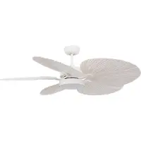 Beacon Lighting Plafondventilator met licht Bali wit Ø 132 cm stil Bali, dimbaar, wit / opaal, Woon-/ Eetkamer, Kunststof