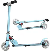 Costway Opvouwbare Step Voor Kinderen - LED Verlichte Wielen - Blauw