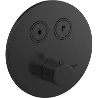 Hotbath Douchethermostaat cobber inbouw 2 pushbuttons geborsteld zwart pvd
