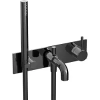Hotbath Cobber CB127EXT Afbouwdeel Voor Inbouw Badmengkraan - Gepolijst Zwart PVD - Kranen, Badkranen, Inbouw Badkranen - 8721333317192