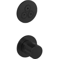 Hotbath cobber afbouwdeel - inbouw thermostaat met 3 push buttons geborsteld zwart pvd