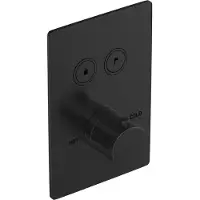Hotbath Douchethermostaat cobber inbouw 2 pushbuttons vierkant geborsteld zwart pvd