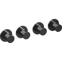 Hotbath Afbouwdeel cobber douche thermostaat 3 stopkranen horizontaal en verticaal gepolijst zwart pvd