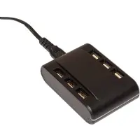 Anna's Collection USB oplaadstation met 6 uitgangen | Geschikt voor 27.5 cm en 36.5 cm oplaadbare tafellampen | Zwart