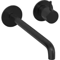 Hotbath Cobber Afbouwdeel - voor wastafelkraan - 25cm uitloop - Geborsteld zwart PVD CB105EXT25MBP