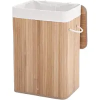 Hoppa! - Bamboe Wasmand - Opbergmand - 72L - Zwart