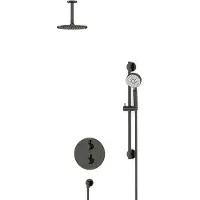 Maxaro Radius Regendouche Inbouw | Zwart chroom 20 cm Regendouche Thermostatisch