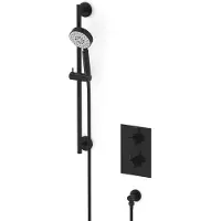Maxaro Radius inbouw douchekranenset | Zwart Thermostaatkraan met handdouche 5 standen