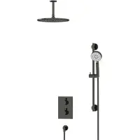 Maxaro Radius Regendouche Inbouw | Zwart chroom 30 cm Regendouche Thermostatisch