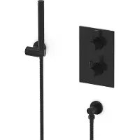 Maxaro Radius inbouw douchekranenset | Zwart Thermostaatkraan met handdouche 1 stand