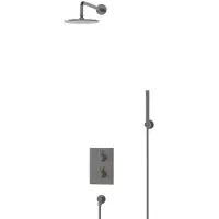 Maxaro Radius Regendouche Inbouw | Zwart metaal 20 cm Regendouche Thermostatisch