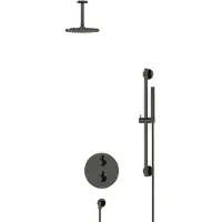 Maxaro Radius Regendouche Inbouw | Zwart chroom 20 cm Regendouche Thermostatisch