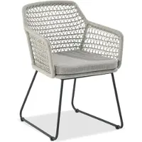 Niehoff Lido Armleunstoel Zijkant/Rug Cordvlechtwerk in ruitpatroon Aluminiumframe 2 stuks