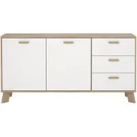 Ebuy24 Dressoir met 2 deuren, 3 lades eikendecor en wit b147,2 cm storm