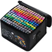 Nukido Alcoholmarkers Set 168 Stuks – Dual Tip (Fijne Punt & Beitelpunt) - Inclusief Opbergtas - NK-914