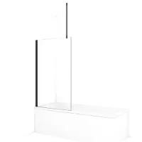 Maxaro Diamond Badwand 85 cm Mat Zwart Helder Glas | Badwand | Badwand Glas | Badscherm | Glazen Badwand