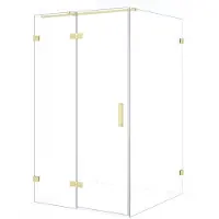 Maxaro Diamond Douchecabine | 120x110 cm Lichtgoud Helder glas Draaideur Rechthoek