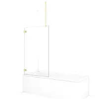 Maxaro Diamond Badwand 90cm Lichtgoud Helder Glas 8mm Veiligheidsglas | Badwand | Badwand Glas | Badscherm | Glazen Badwand