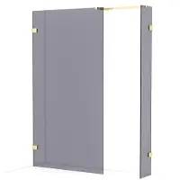 Maxaro Diamond Inloopdouche | 110x30 cm Lichtgoud Rookglas 2 vaste wanden
