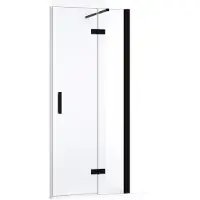 Maxaro Diamond Douchedeur | 80 cm Mat zwart Helder glas Draaideur | Douchedeur glas | Glazen Douchedeur | Nisdeur Douche