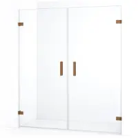 Maxaro Diamond Douchedeur 175 cm Koper Helder Glas Draaideur Douchedeur | Glazen Douchedeur | Nisdeur Douche