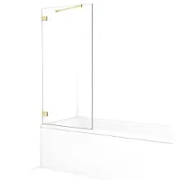 Maxaro Diamond Badwand 75cm Lichtgoud Helder Glas | Badwand | Badwand Glas | Badscherm | Glazen Badwand