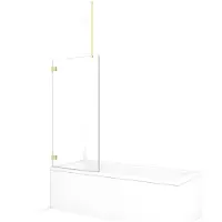 Maxaro Diamond Badwand 75cm Lichtgoud Helder Glas 8mm veiligheidsglas| Badwand | Badwand Glas | Badscherm | Glazen Badwand