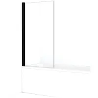Maxaro Diamond Badwand 85 cm Mat Zwart Helder Glas | Badwand | Badwand Glas | Badscherm | Glazen Badwand