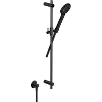 Hotbath Cobber M318 Glijstangset 90cm Ronde Handdouche - Gepolijst Zwart PVD - Messing - Kranen, Douchekranen, Douchestangen - 8721333318397 - Kranen, Douchekranen, Douchestangen