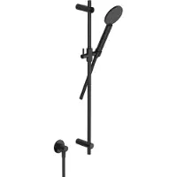 Hotbath Cobber M318 Glijstangset 90cm Ronde Handdouche - Geborsteld Zwart PVD - Messing - Kranen, Douchekranen, Douchestangen - 8721333310575 - Kranen, Douchekranen, Douchestangen