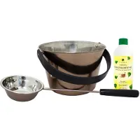 Emendo - sauna emmer - staal met bijpassende lepel & luchtje - 500 ml Citroen en menthol