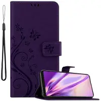 Cadorabo Bloemen Boekomslag (Sony Xperia 1, Xperia XZ4), Smartphonehoes, Paars