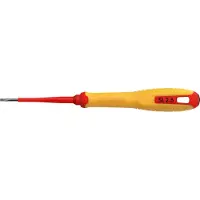 Hultafors VDE Sleuf Schroevendraaier, SL 0,4x2,5 mm x 75 mm voor elektra met geisoleerde kling en greep