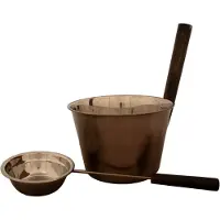 Emendo Donbkergrijze staal sauna emmer en lepel