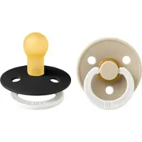 BIBS - Pacifier Colour 2 PACK - Black GLOW/Vanilla GLOW - Size 2