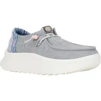 HeyDude Wendy Peak Chambray Geweven Polyester Vrouwen Grijze Loafers