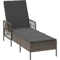 vidaXL Ligstoel poly rattan Grijs en Donkergrijs