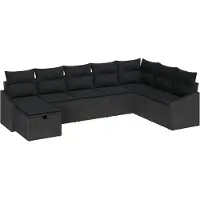 vidaXL Tuinbank Set 8 st poly rattan