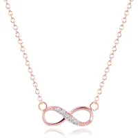 LGT JWLS Hippe dames ketting Infinity Zircon Rosegoudkleurig