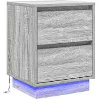 vidaXL Nachtkastje Grijs 39 x 34,5 x 50 cm Bewerkt hout