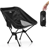 Travelhawk Campingstoel - Strandstoel - Strandstoel Opvouwbaar - Visstoel - Vouwstoel - Opvouwbaar - Inklapbaar - Lichtgewicht - Zwart