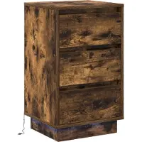 vidaXL Nachtkastje Rook Eiken 39 x 34,5 x 65 cm Bewerkt hout