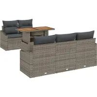 vidaXL Tuinbank Set 6 st Grijs en Bruin