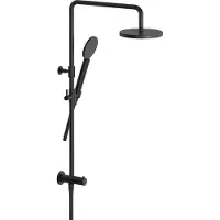 Hotbath Cobber M538 Stortdoucheset Zonder Mengkraan - Hoofddouche 20cm - Ronde Handdouche - Geborsteld Zwart PVD - Messing - Kranen, Douchekranen, - Kranen, Douchekranen, Douchesets, Opbouw