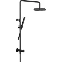 Hotbath Cobber M538 Stortdoucheset Zonder Mengkraan - Hoofddouche 30cm - Staafhanddouche - Gepolijst Zwart PVD - Messing - Kranen, Douchekranen, - Kranen, Douchekranen, Douchesets, Opbouw douchesets,